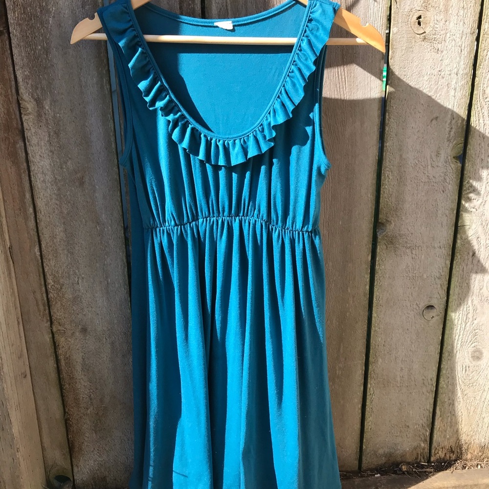 Teal Ruffle Dress